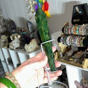 Green Emerald Wand with stand
